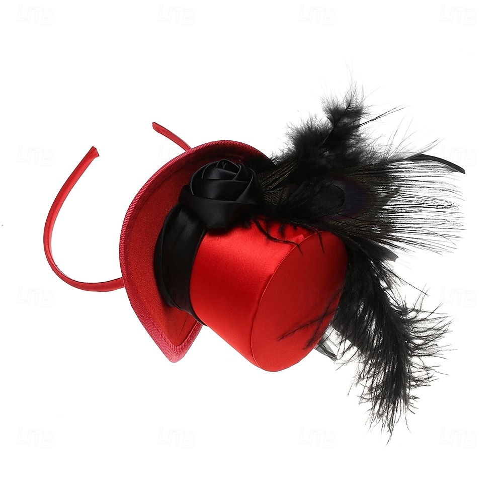 Chapeau fascinateur pour femme, serre-tête pour fête de thé, mini-chapeaux haut de forme, cocktail, fleur, maille, plumes, pince à cheveux de 2025 ? $42.99 –P8
