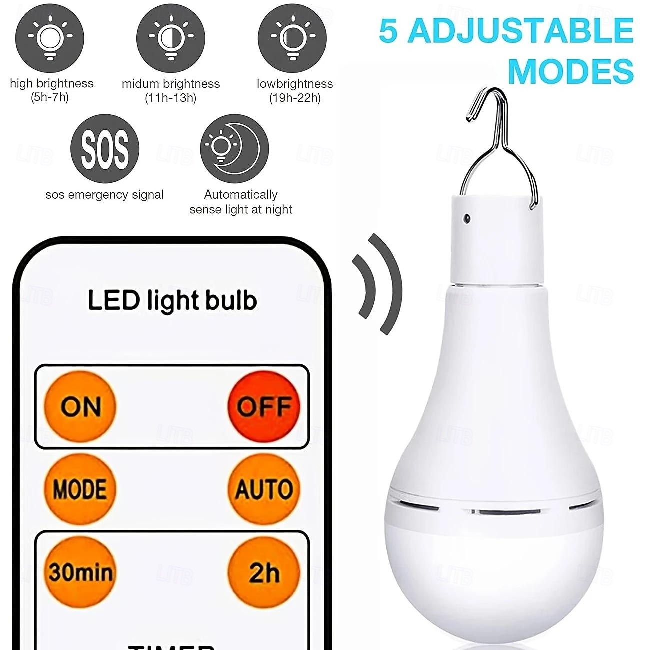 2 шт. 9 Вт портативный зарядный шаровой плафон для освещения кемпинга аварийный светильник с дистанционным управлением для освещения походной палатки 2026 - $29.99 –P16