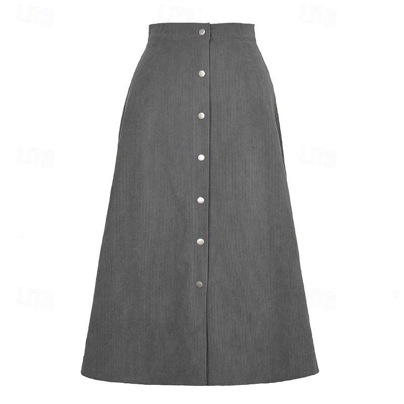 Pentru femei Fustă Casual Midi Talie Medie Fuste Simplu Zdrobit Micro-elastic Vacanță Stradă Negru Roz Îmbujorat Roșu Vin Culoarea ghimbirului Vară Catifea 2025 - $23.99 –P13