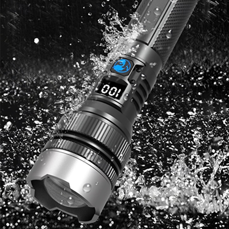 Super Bright Flashlight Long Range High Power Lanterns Flashlights White Laser Digital Display Emergency Flashlight Rechargeable Outdoor Strong Light Torch Camping Lights 2025 - $26.99 –P10