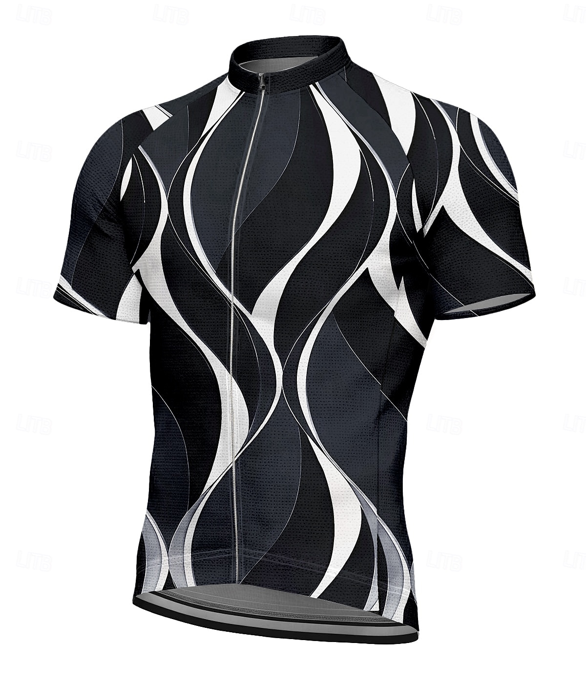 Férfi Biciklis ruházat Grafika Mértani Geometriai Rövid ujjú Kerékpár Póló Dzsörzé Felsők 3 hátsó zsebbel UV ellenálló Gyors szárítás Cipzár Fényvisszaverő csíkok Sport Fekete Fehér Kék Ruházat 2025 - $30.99 –P4