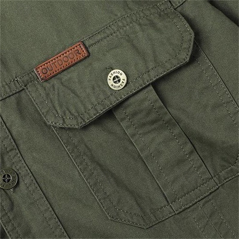 Men's Shirt Summer Shirt Casual Shirt Button Up Shirt Cargo Shirt Black White Red khaki Dark Blue Long Sleeve Plain Shirt Collar Vacation Hawaiian Pocket Clothing Apparel 100% Cotton Fashion Casual 2025 - $16.49 –P12