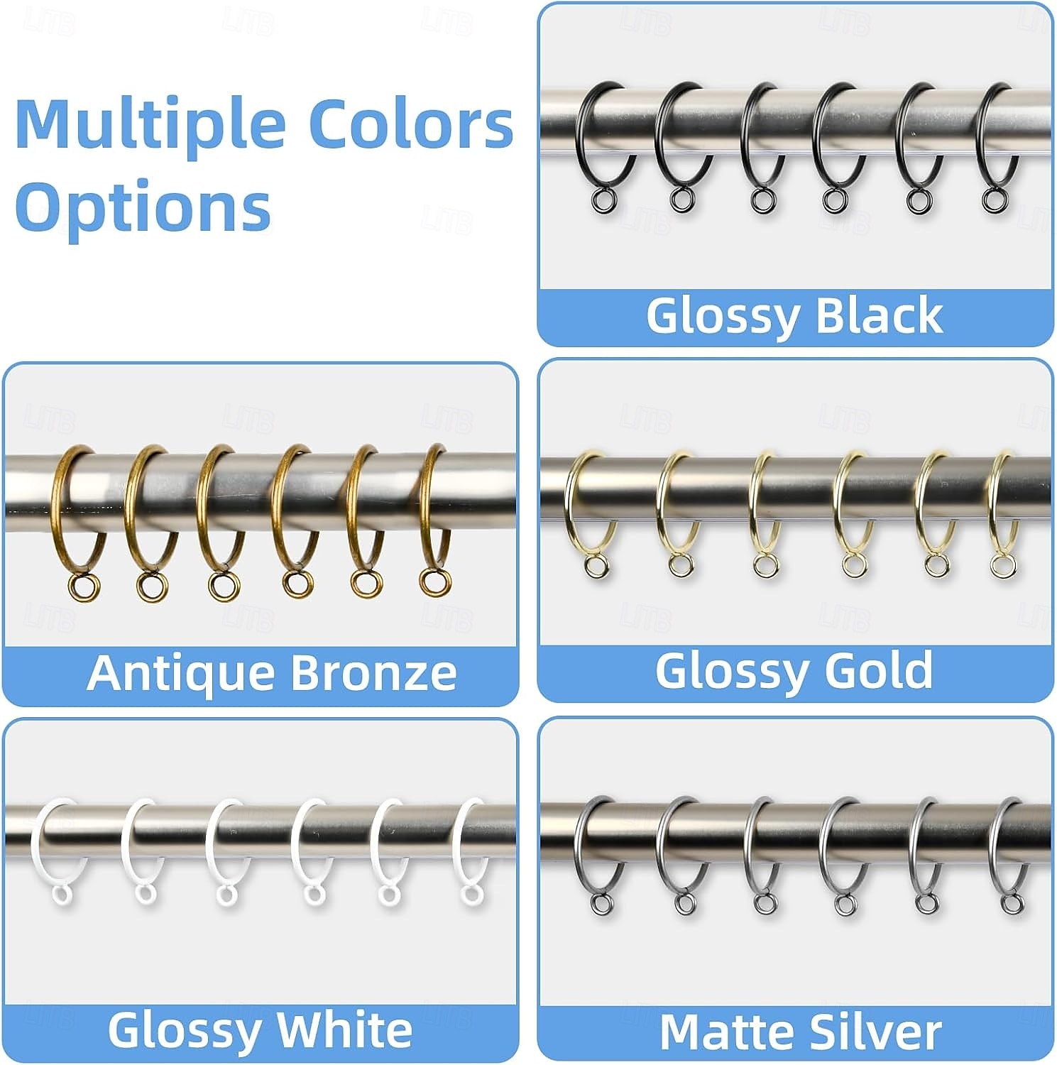 48 Pack Curtain Rings with Eyelets Metal Drapery Rings for Pinch Pleat Curtains Panels Drape Rings Fits Up to 1.2 in Curtains Rod 1.5 Inch I D Silver 2025 - $12.49 –P2