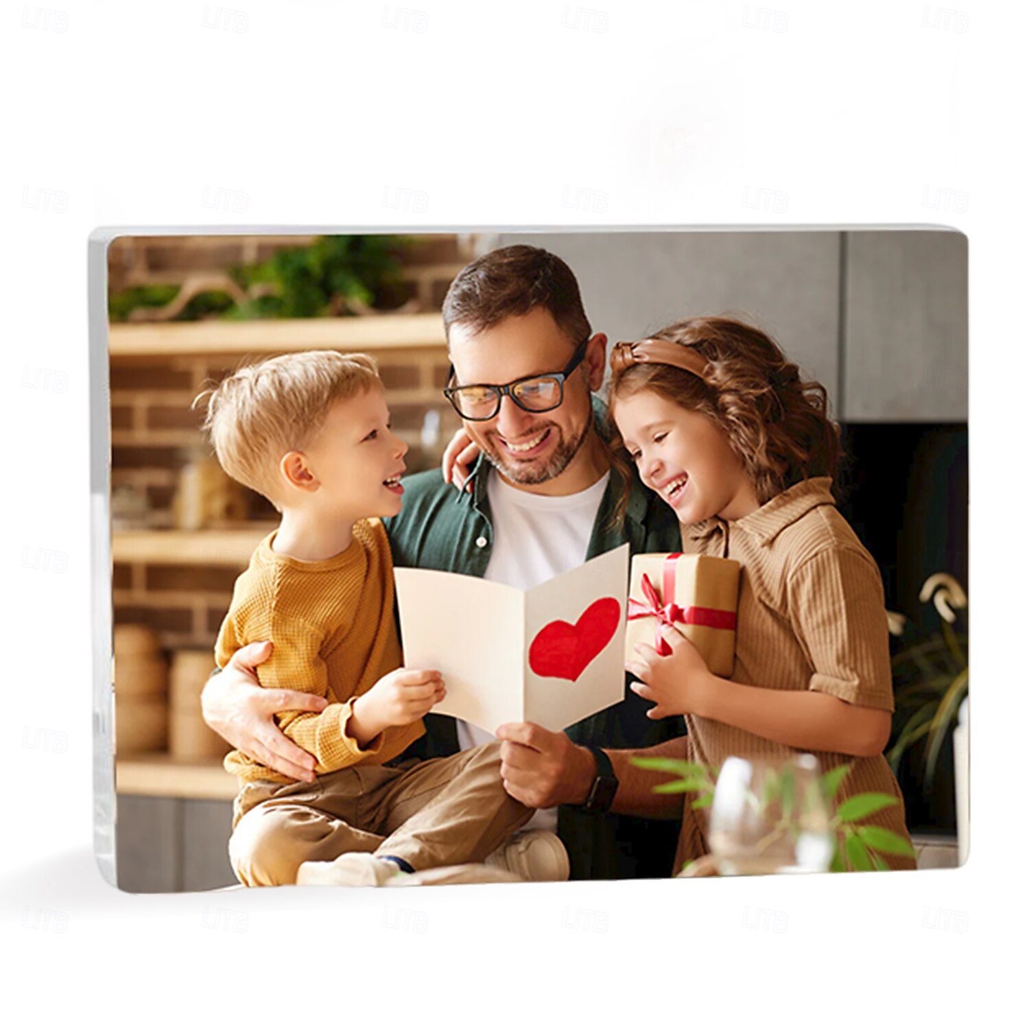Blocco fotografico personalizzato in acrilico, regalo perfetto per papà, festa del papà, festa della mamma, decorazione per la casa, matrimonio, compleanno del 2025 a $20.99 –P2