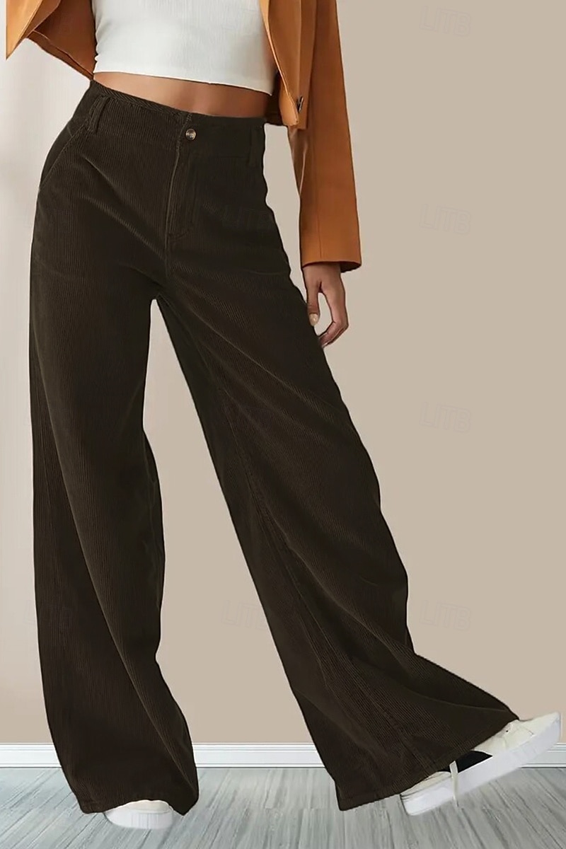 Per donna Pantaloni in cotone e lino Moda Lunghezza intera Naturale Semplice Tasca Comodo All'aperto Confortevole All'aperto Uscire Nero Blu Caffè Ciano Estate Vestibilità regolare del 2025 a $31.99 –P9
