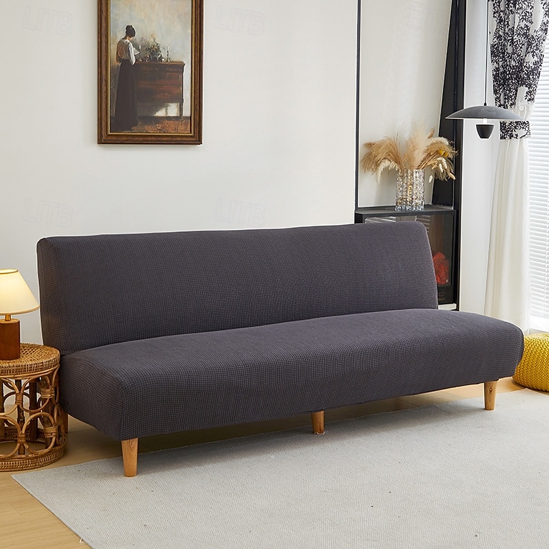 jacquardtyg armlöst bäddsoffa överdrag slipcovers stretchskydd elastiskt bänkskydd 2025 - $36.99 –P16