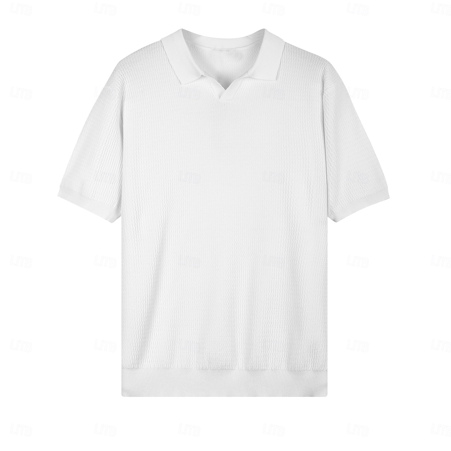Herren Polo Strick-Polopullover Geschäft Lässig V Ausschnitt Kurzarm Formell Linien / Wellen Neuheit Sommer Ganzjahres Schwarz Weiß Armeegrün Beige Kaffee Polo 2025 - $27.99 –P12