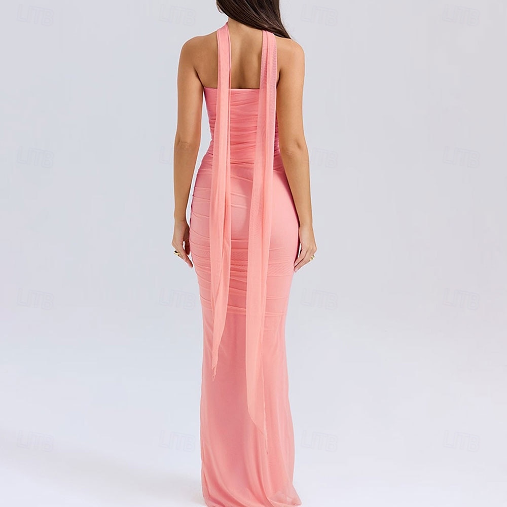 Mořská panna  trumpet quinceanera šaty elegantní šaty svatba svatební hosté dlouhé do podlahy bez rukávu bezramenné polyesterové bez zad s nařasením 2025 - $99.99 –P20