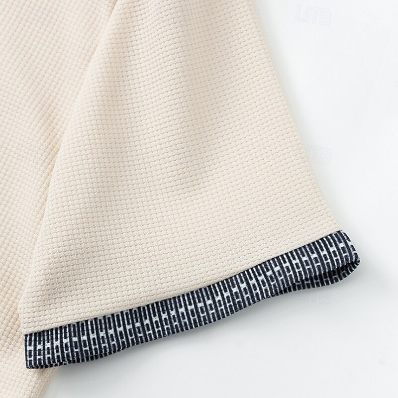 Herren Hemd Waffelhemd Sommerhemd Freizeithemd Strandhemd Knopfhemd Schwarz Weiß Wein Grün Kaki Kurzarm Geometrisch Revers Urlaub Täglich Patchwork Bekleidung Mode Lässig 2025 - $20.99 –P8