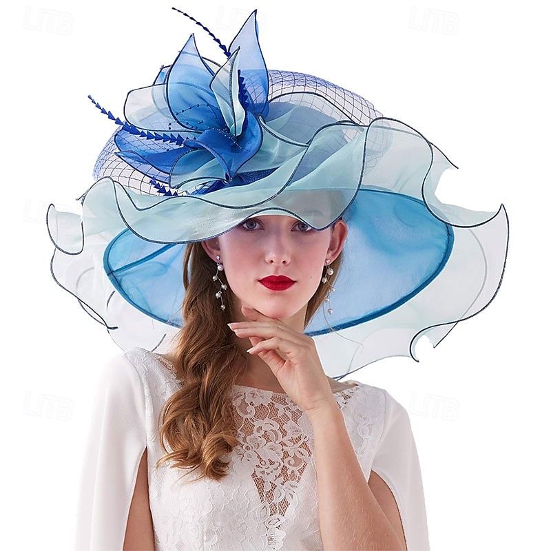naisten hatut headband hiusneula organza fascinator kirkkohattu kukka teejuhlat häähattu 2025 - $53.99 –P1