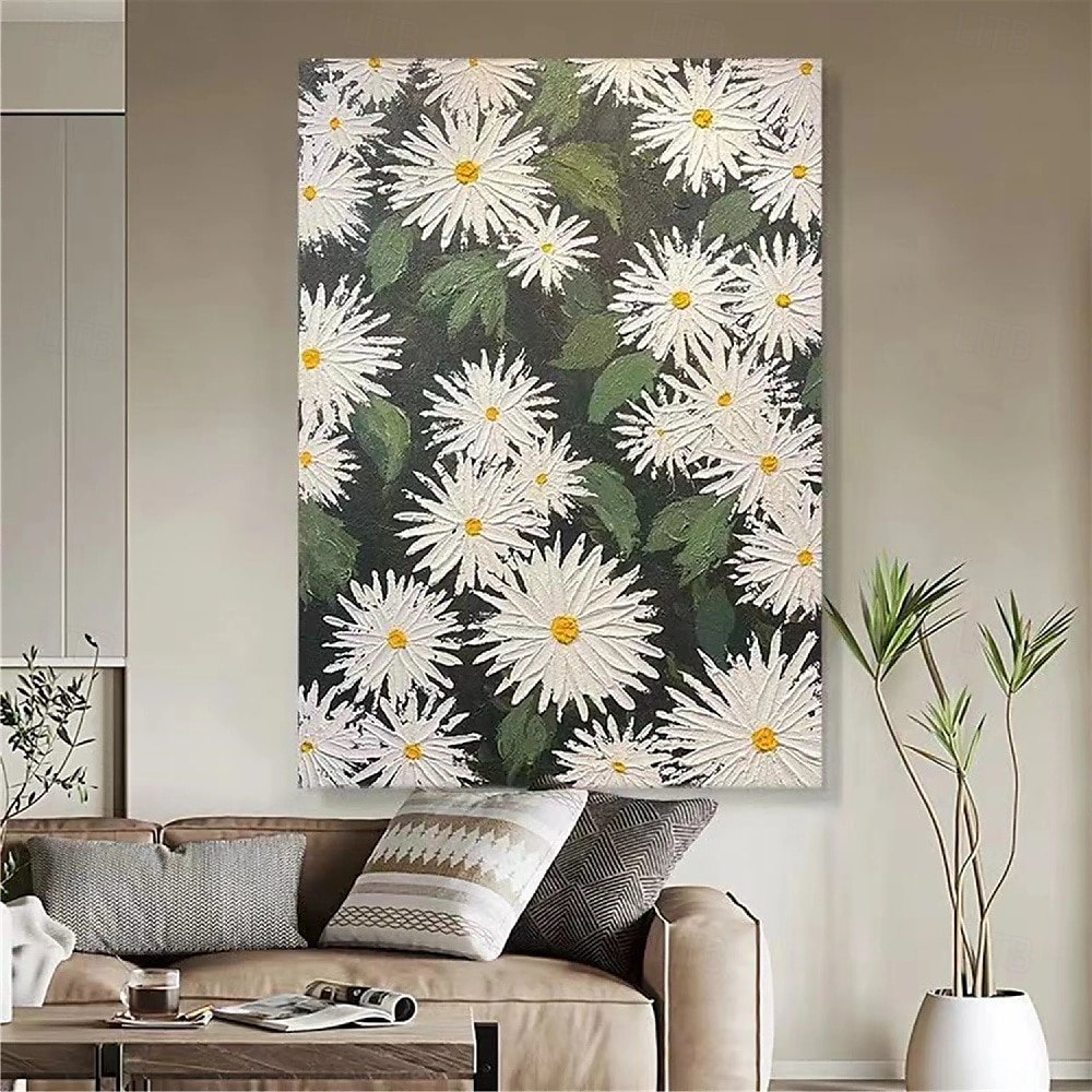 großes Blumenlandschafts-Ölgemälde auf Leinwand, handgemaltes Pastell-Blumengemälde, Frühlingsblumen-Landschaftsgemälde, großes Wandbild, Blumengemälde für Wohnzimmer, Büro, Wanddekoration 2025 - $88.99 –P3