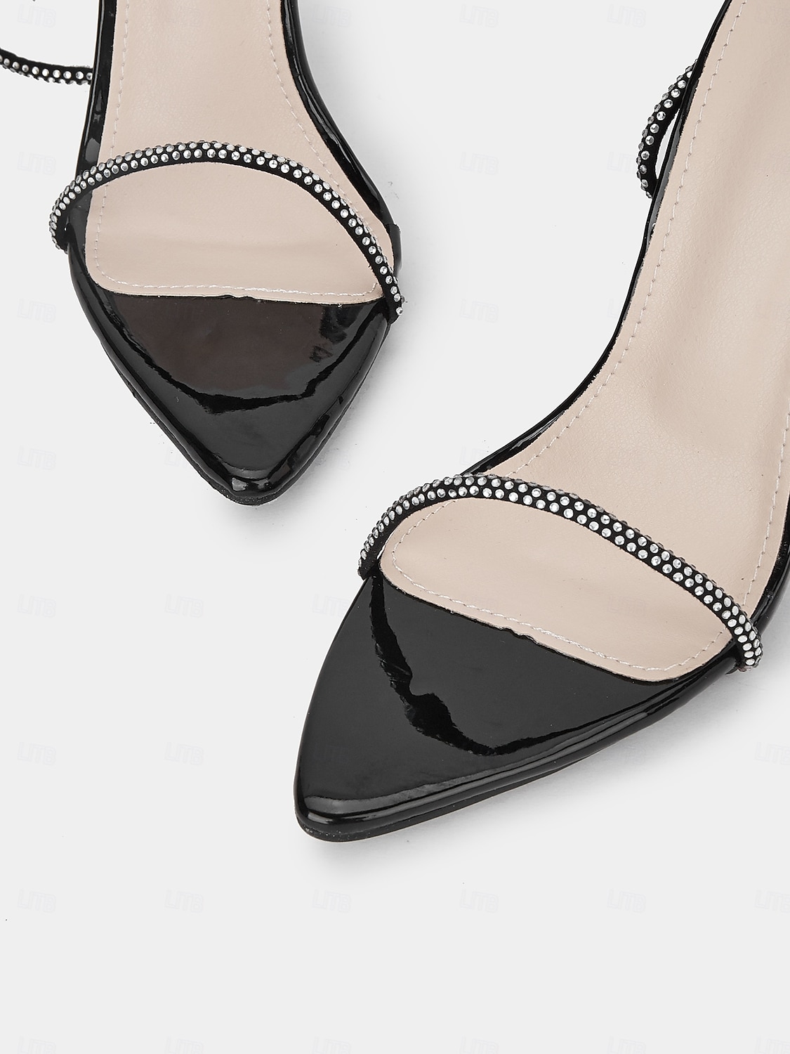 Women's Black Lace-Up Rhinestone Stiletto Sandals – Sexy Prom Heels for Nightclub, Formal Events and Date Nights 2025 - $54.99 –P7