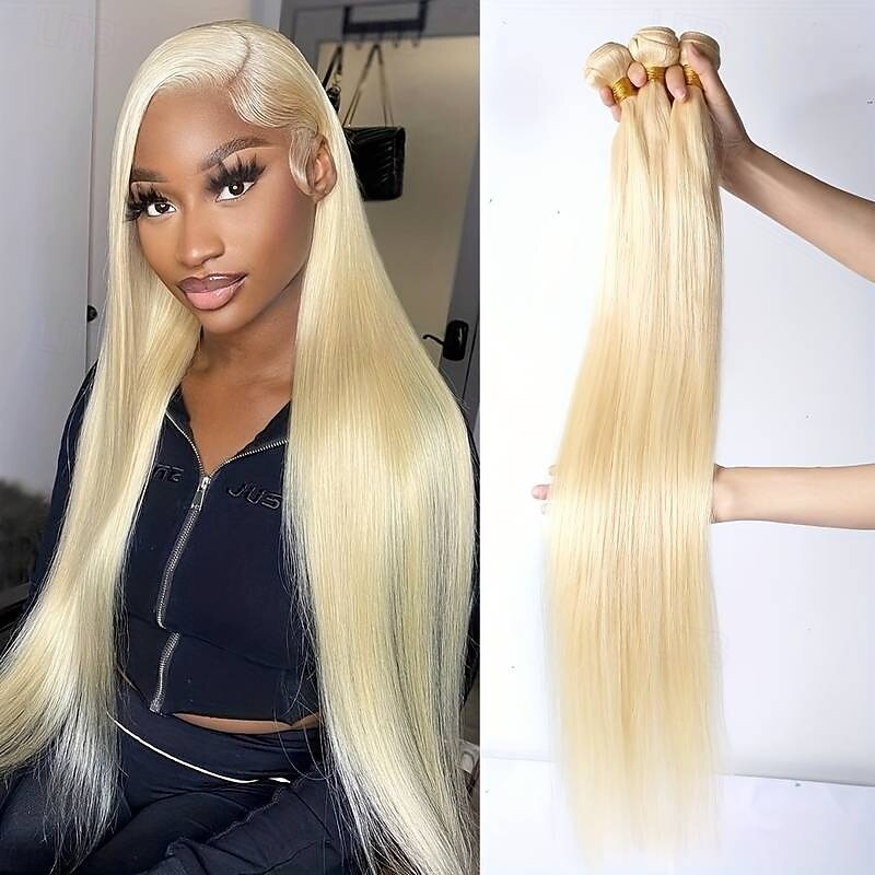 Brazilian Human Hair 613# Blonde Hair 1 Bundle straight hair 10-30 Inches 2025 - $68.99 –P1