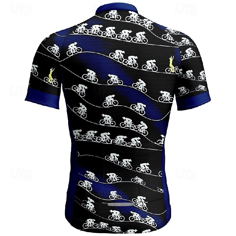 Herr Cykeltröja Kortärmad Cykel T-shirt Tröja med 3 bakfickor Bergscykling Andningsfunktion Snabb tork Anatomisk design Uppsugande Vinrött Svart Blå Grafisk Lutning sporter Kläder 2025 - $25.99 –P15