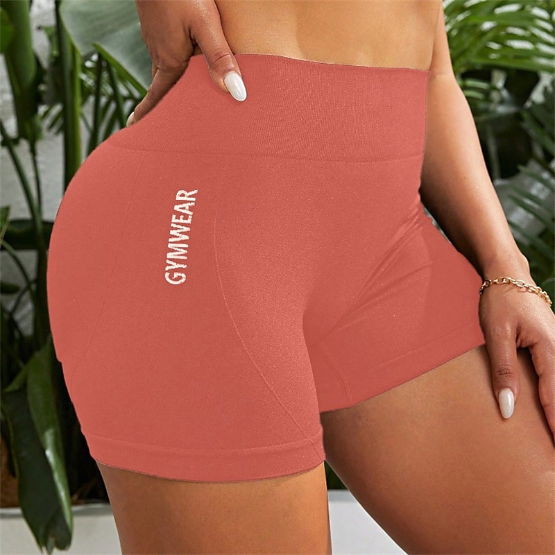 Damen Yogashorts Elastischer Bund Leicht Hohe Taille Pilates Fitnesstraining Golfspiel Shorts Einfarbig Dunkelgrau Rot Braun Schwarz Sport Sportkleidung Dehnbar Schlank 2026 - $10.49 –P17