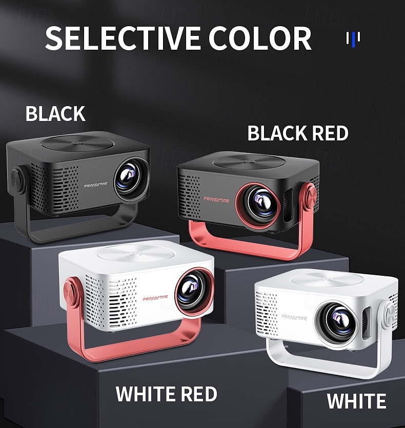 draagbare projector native 1080p 4k autofocus en keystone-correctie 360 graden verstelbare standaard afneembaar draagbaar 2025 - $159.99 –P14
