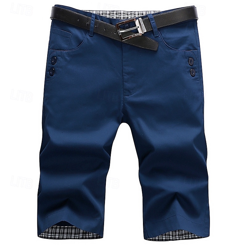 Men's Dress Shorts Work Shorts Golf Shorts Pocket Plain Comfort Breathable Knee Length Outdoor Business Sports Casual Black Wine 2025 - $20.99 –P4