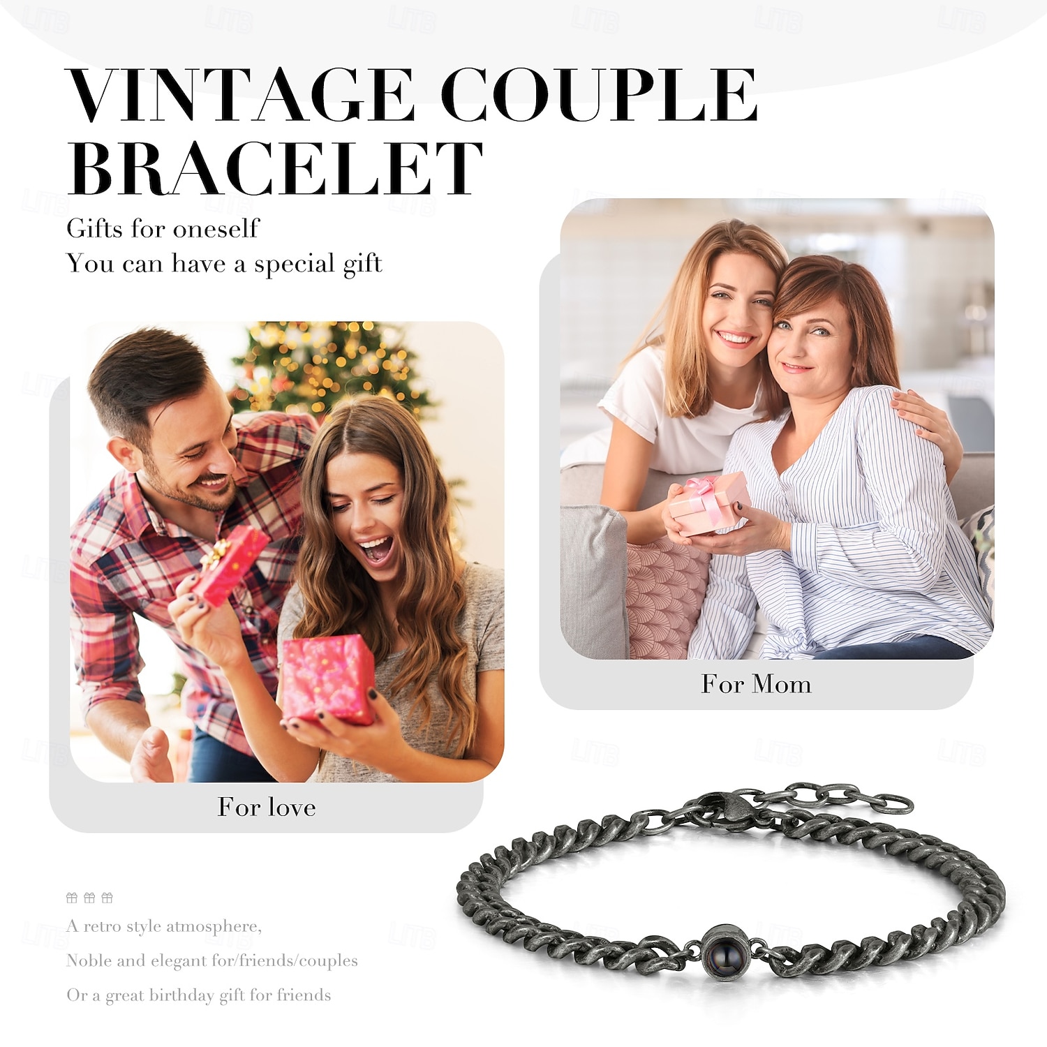 Personalized Projection Bracelet Custom Best Gift for Dad, Husband, Boyfriend, Unique Keepsake for Father's Day, Birthday, Valentine’s Day, Christmas 2025 - €20.99 –P3