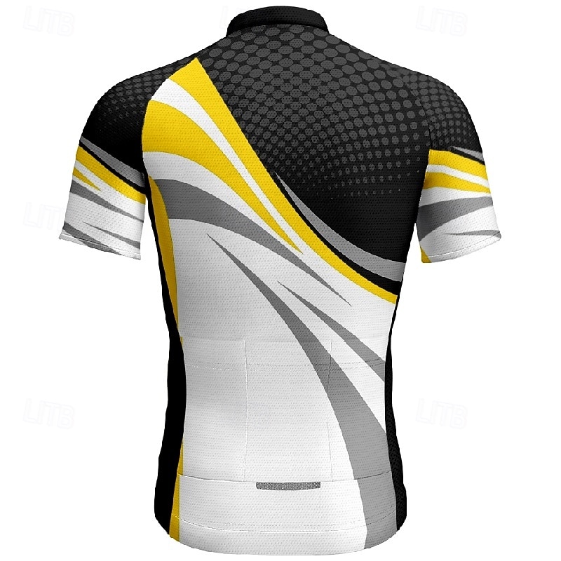 Per uomo Maglia da Ciclismo Geometrico Manica Corta Bicicletta Maglietta Maglia con 3 tasche posteriori Mountain Bike MTB Asciugatura Rapida Design Anatomico Assorbente Traspirante Gli sport Giallo del 2026 a $30.99 –P15