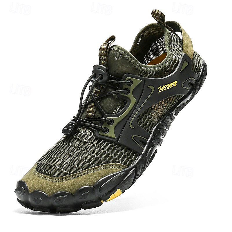 Voor heren Sneakers Rivierschoenen Canyoning Casual Dagelijks PU Leder Netstof Ademend Comfortabel Anti-slip Veters Zwart Bruin Groen Zomer Lente 2025 - $32.99 –P3