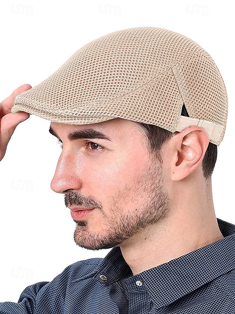 mäns casual mesh platt keps - lätt och andningsbar design med justerbara remmar, flera färger, moderiktig för utomhusaktiviteter, sport och dagligt slitage 2025 - $11.99 –P1