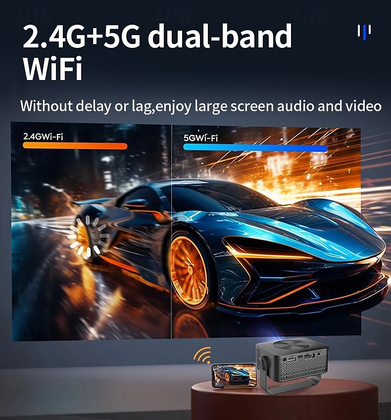 draagbare projector native 1080p 4k autofocus en keystone-correctie 360 graden verstelbare standaard afneembaar draagbaar 2025 - $159.99 –P6