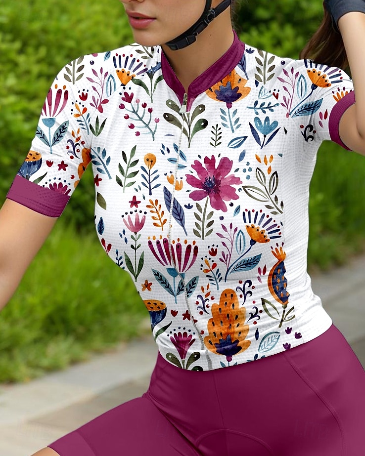 Mujer Maillot de Ciclismo Manga Corta Bicicleta Maillot Camiseta con 3 bolsillos traseros Filtro Solar Resistente a los rayos UV Transpirable Secado rápido Rosa Deportes Ropa 2025 - $28.99 –P3