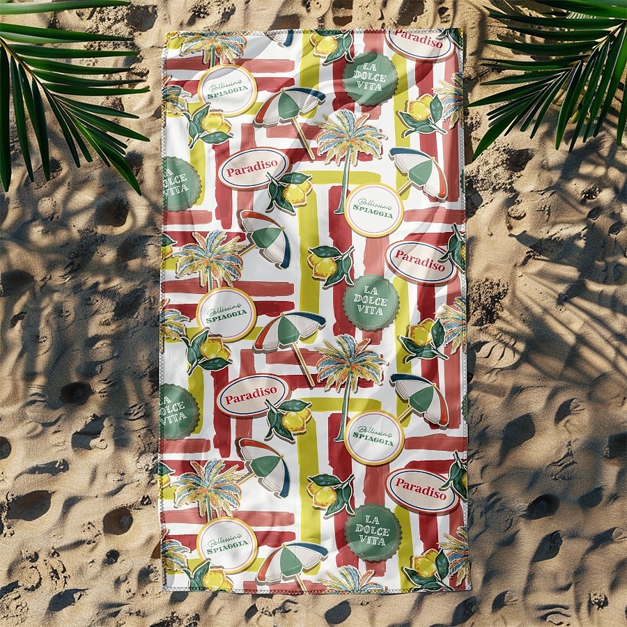 bedrucktes Strandtuch, leichte, schnelltrocknende, sandfreie Stranddecke, ideal für Reisen, Pool und den Einsatz im Freien 2025 - $10.99 –P31
