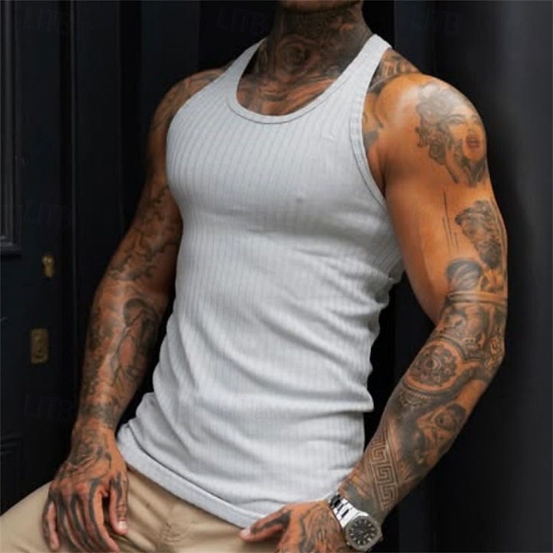 Per uomo Canotta Maglietta smanicata Canottiera Maglietta senza maniche Senza Maniche Girocollo Estate Semplice Moda Designer Vacanza Streetwear Uscire Nero Bianco Vino Maglietta Top per Uomo del 2026 a $14.49 –P3