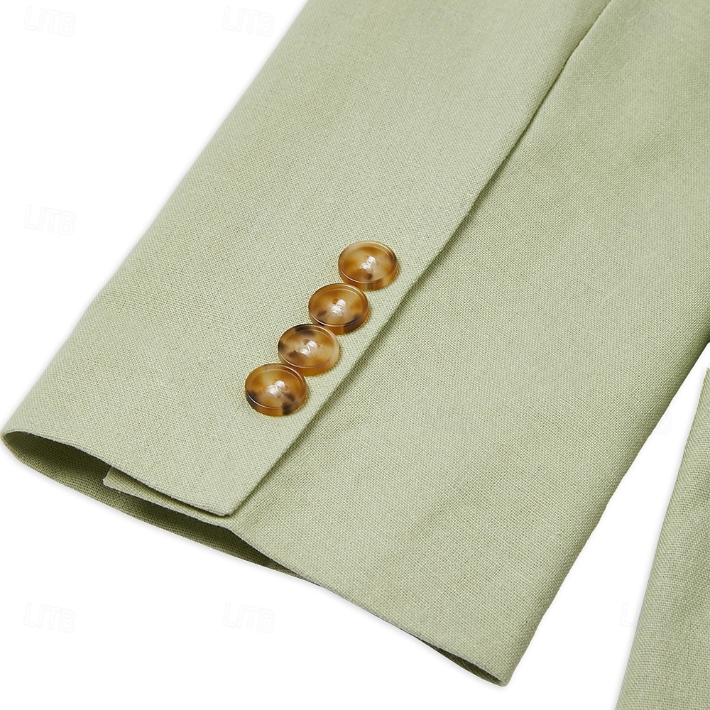 Costumes décontractés d'été pour hommes mariages bleu ciel sauge mode quotidienne couleur unie ajustement standard 2 pièces à simple boutonnage deux boutons de 2025 ? $116.99 –P5