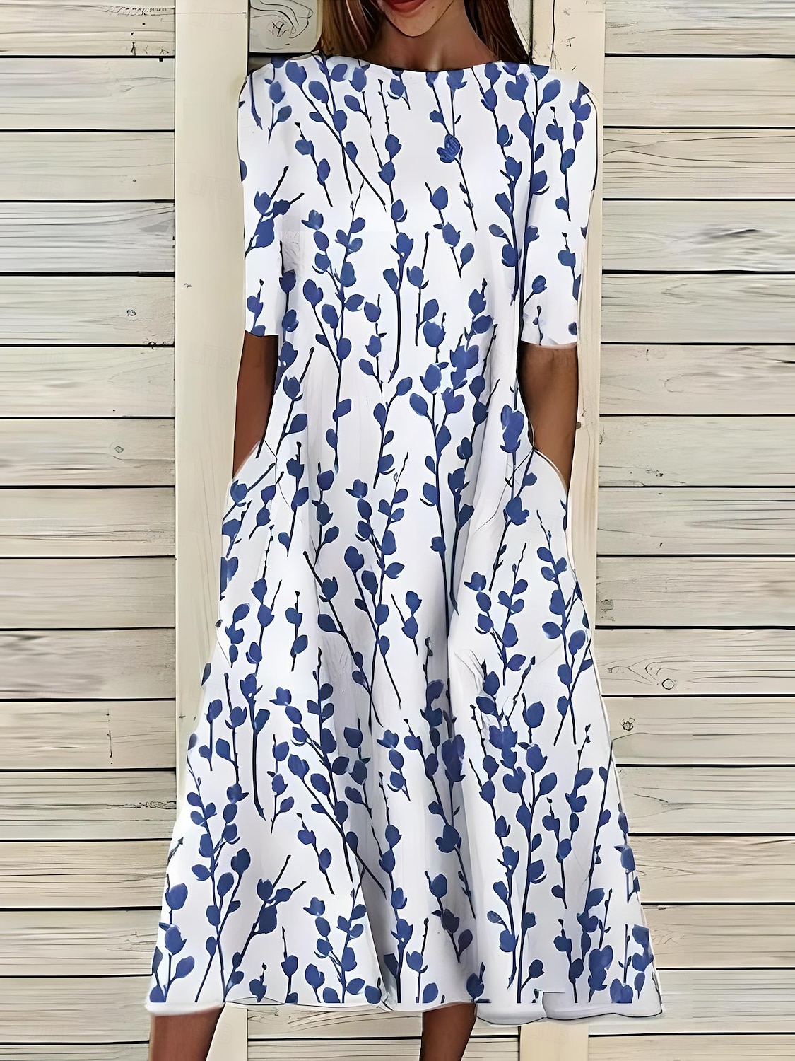 Per donna Abito Midi Vestito T-Shirt Abito a trapezio Abito Estivo Vacanza Casual Spiaggia Data Abito Estivo Vestibilità regolare Floreale Grafico Manica Corta Girocollo Bianco Rosa Blu Azzurro cielo del 2025 a $32.99 –P1
