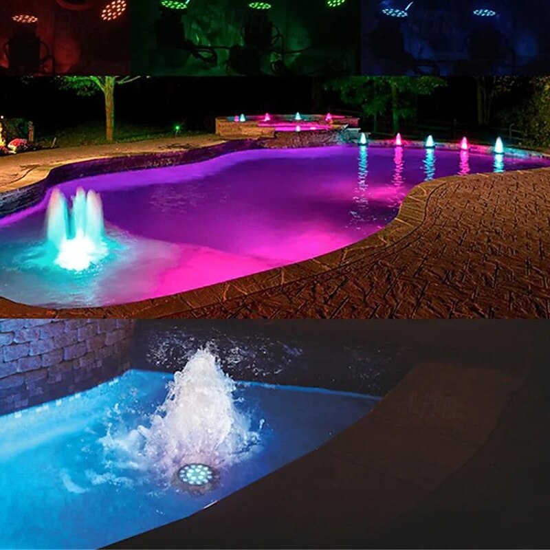 napelemes víz alatti fények spotlámpa led kültéri merülő tájkép színes rgb medence lámpa ip68 vízálló medence kerti pázsit dekoráció 2025 - $65.99 –P7