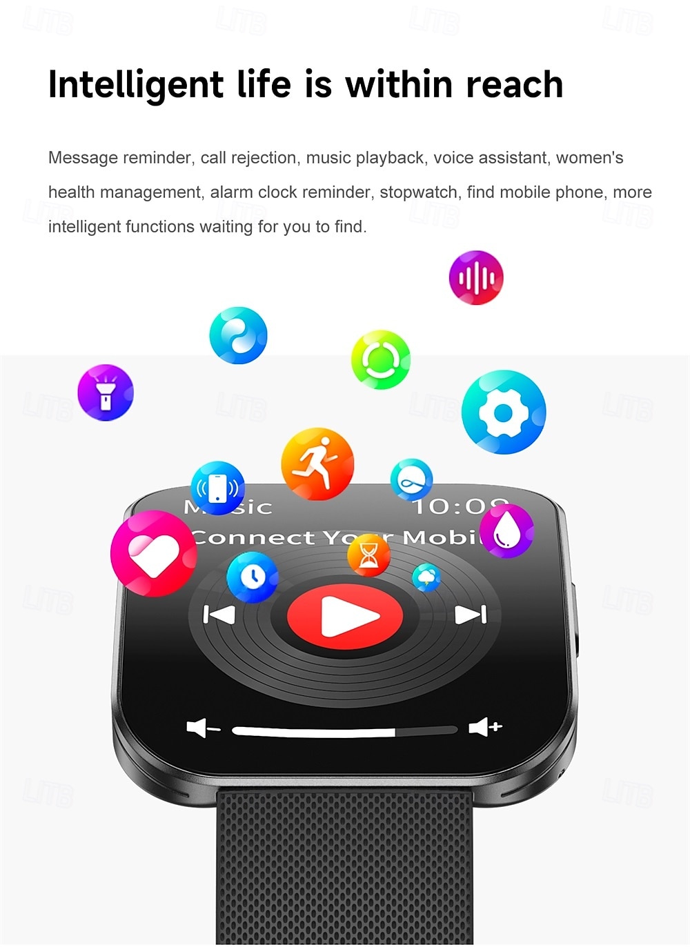 696 U17 Smart Watch 1.85" Fitness Watch Bluetooth Pedometer Call Sleep Reminder IPX0 Waterproof Compatible with iOS Android 40mm Case 2025 - $56.99 –P15