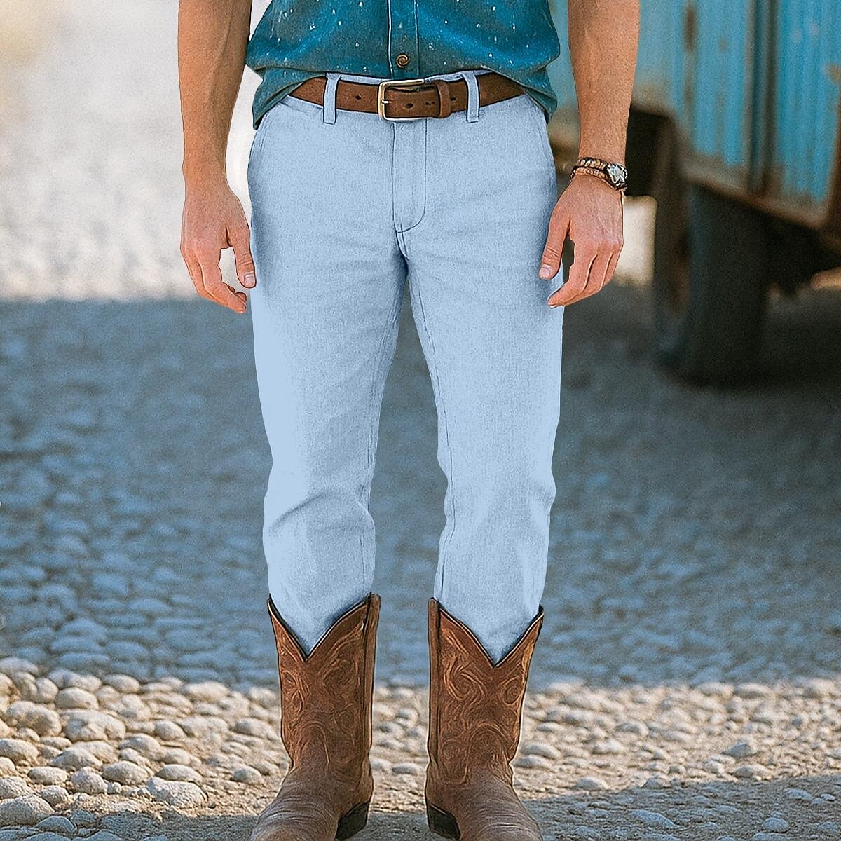 Hombre pantalones de traje Pantalones de lino Pantalones Pantalones de verano Pantalones de playa Bolsillo delantero Pierna recta Plano Comodidad Transpirable Longitud total Formal Negocio Festivos 2025 - $25.99 –P8