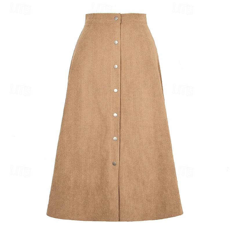 Pentru femei Fustă Casual Midi Talie Medie Fuste Simplu Zdrobit Micro-elastic Vacanță Stradă Negru Roz Îmbujorat Roșu Vin Culoarea ghimbirului Vară Catifea 2025 - $23.99 –P8