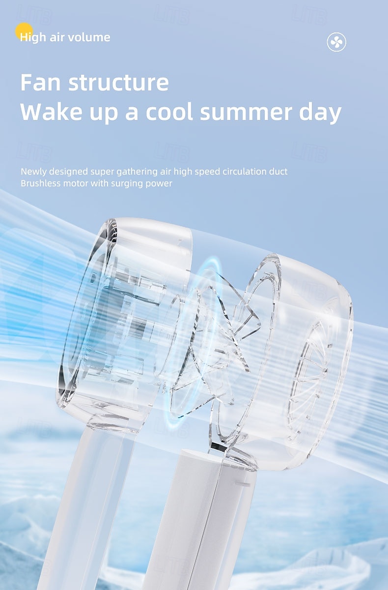 Foldable Desktop & Handheld Portable Cooling Fan Crystal Clear Transparent Mini Fan 100-Speed LED Digital Display 2025 - $25.99 –P6