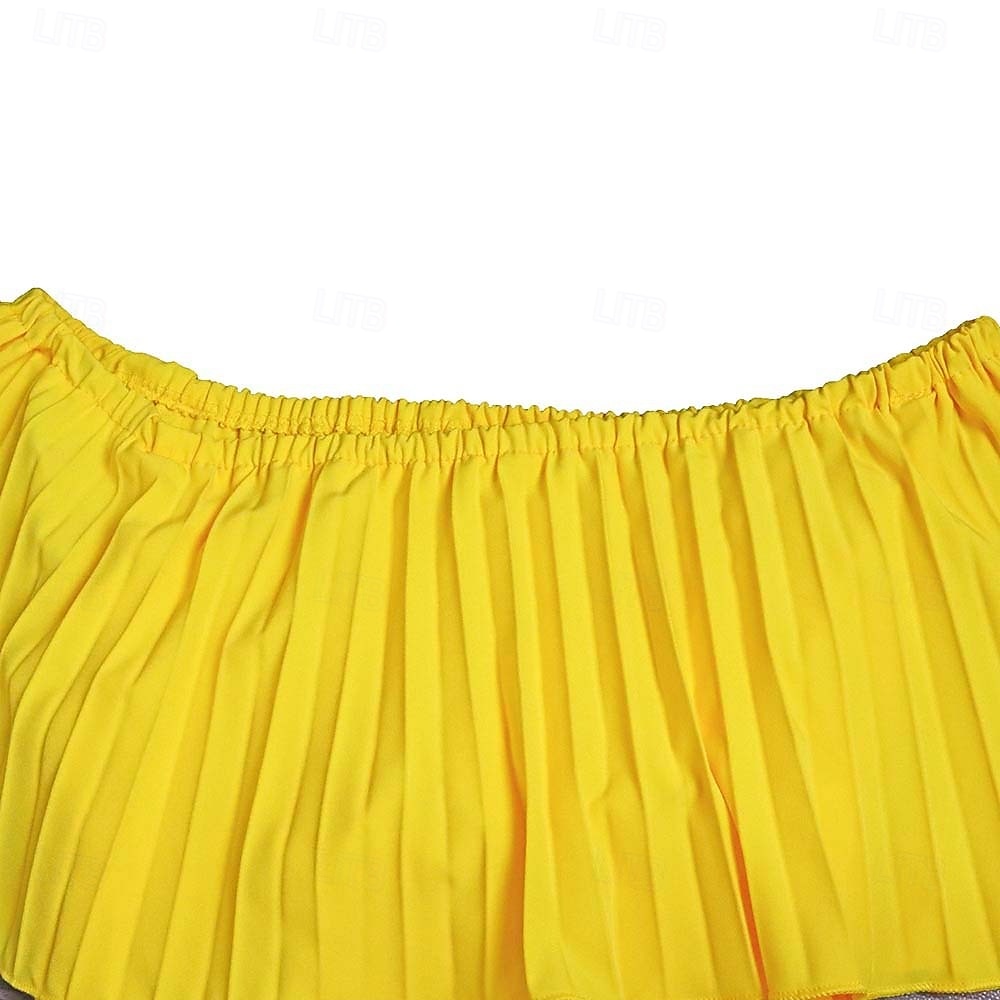 Robe A-Line robes de quinceanera élégante robe mariage invitée de mariage longueur sol manches courtes épaules dénudées polyester sans dos avec plis de 2025 ? $89.99 –P9
