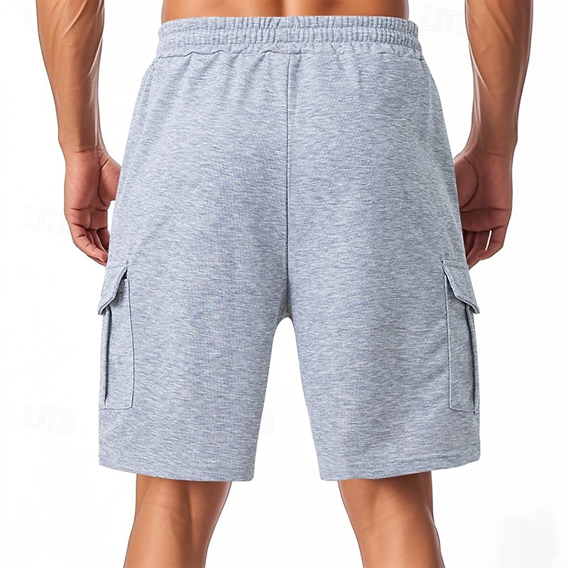 Voor heren Cargoshorts Sweat short Korte broek Hardloopshorts Casual korte broek Trekkoord Elastische taille Meerdere zakken Effen Comfort Zacht Knielengte Buiten Casual Dagelijks Casual Sportkleding 2026 - $18.99 –P4