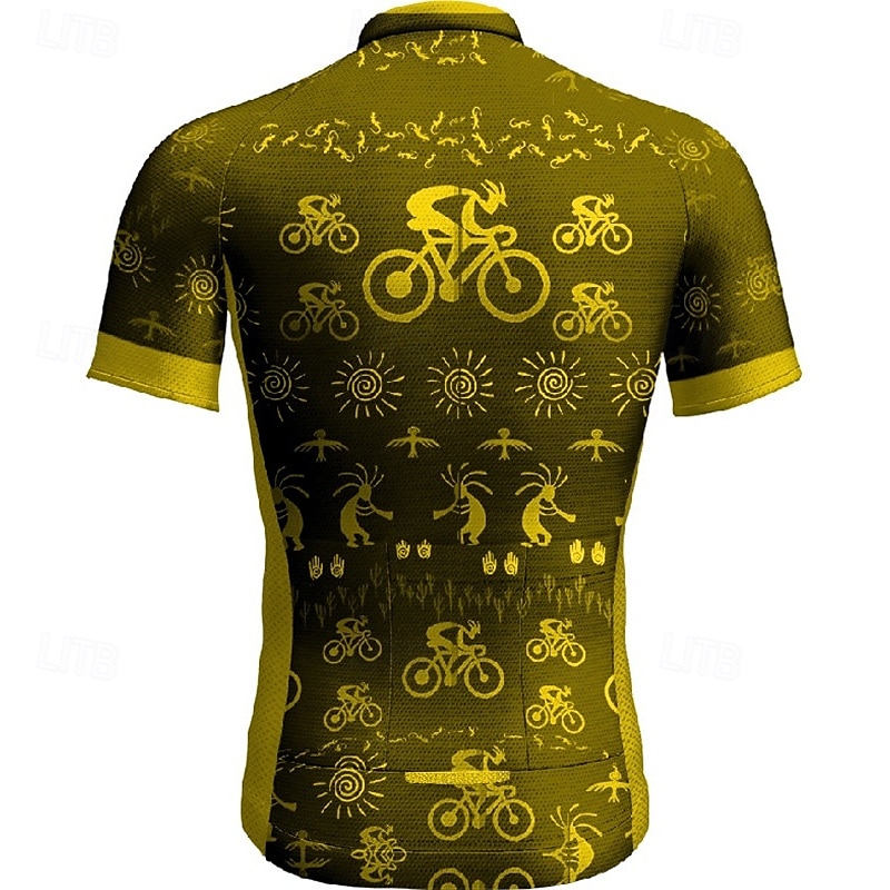 Homme Maillot de cyclisme Manche Courte Cyclisme T-shirt Maillot avec 3 poches arrière VTT Vélo tout terrain Respirant Séchage Rapide Design Anatomique Évacuation de l'Humidité Jaune Rouge Rouge de 2025 ? $25.99 –P13