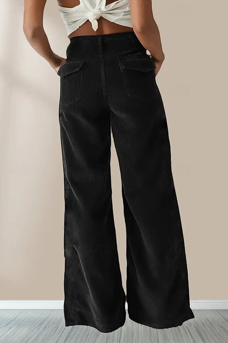 Per donna Pantaloni in cotone e lino Moda Lunghezza intera Naturale Semplice Tasca Comodo All'aperto Confortevole All'aperto Uscire Nero Blu Caffè Ciano Estate Vestibilità regolare del 2025 a $31.99 –P3