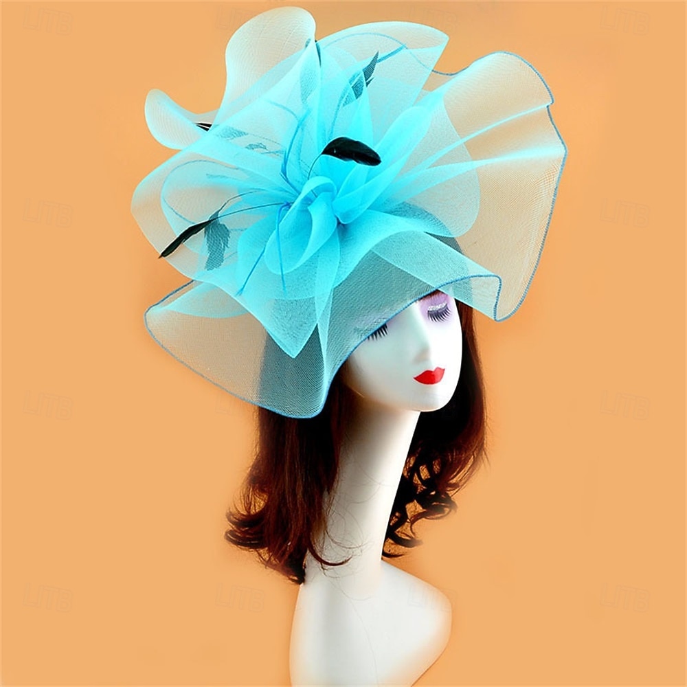 Coiffe Tulle Chapeau Fedora Mariage Anniversaire Soirée Fête du thé Course de Chevaux Élégant ancien Mignon Avec Plume Casque Couvre-chef de 2025 ? $19.99 –P23