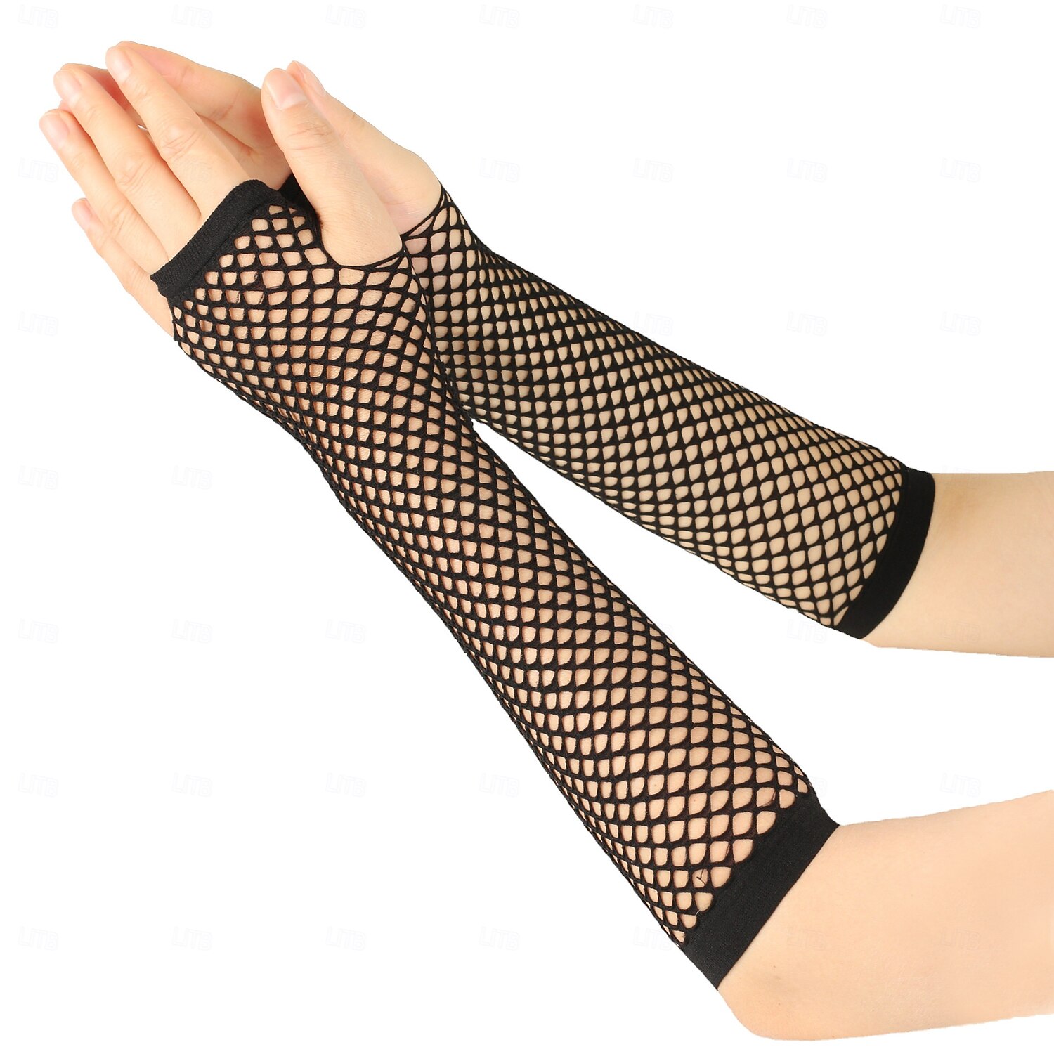 Dickes Netz Fischernetz elastische Handschuhe sexy lange Handschuhe Punk Halbfinger Nachtclub Party Etikette Handschuhe 2025 - $5.49 –P3