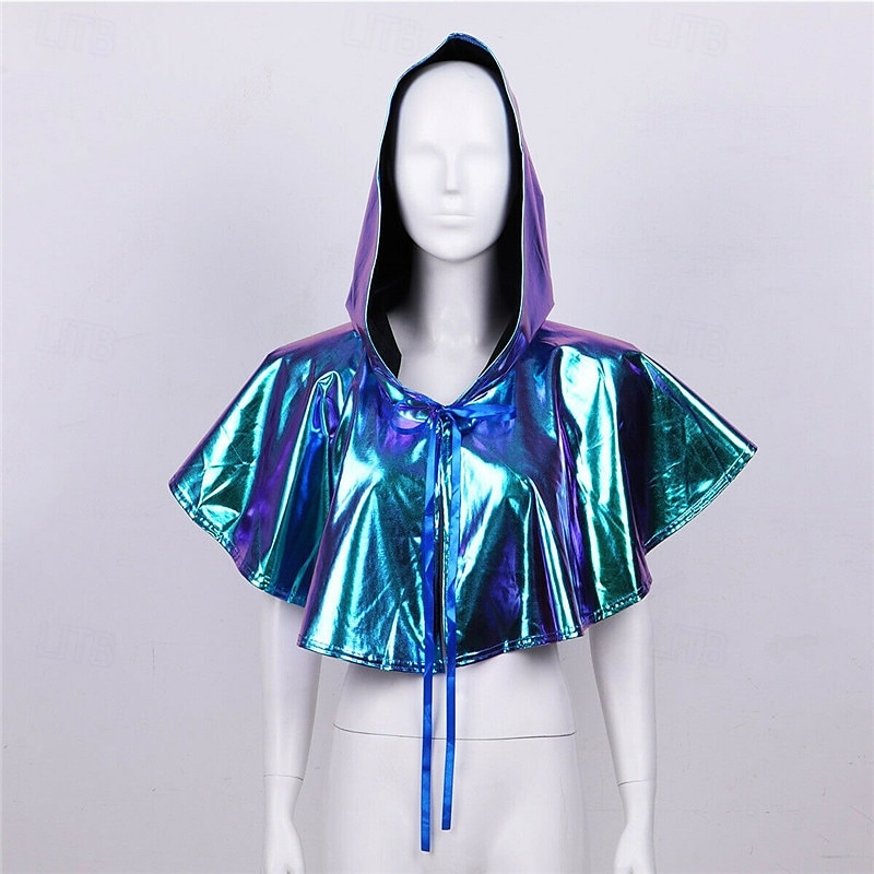 Stolz Glamourös Umhang mit Kapuze Schirmmütze Erwachsene Unisex Metallisch Clubwear Pride Parade Pride-Monat Halloween Karneval Einfaches Karnevalskostüm 2025 - $23.99 –P8