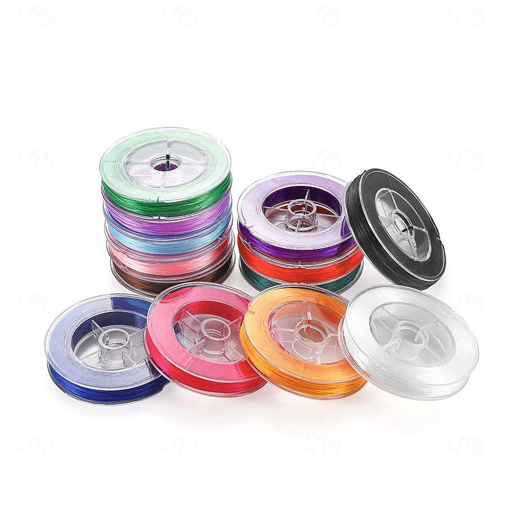 Cordino elastico in cristallo colorato da 0,5 mm, cordino per infilare perline anti-sfilacciamento per accessori fai da te per gioielli, materiali per perline per braccialetti del 2025 a $4.49 –P2