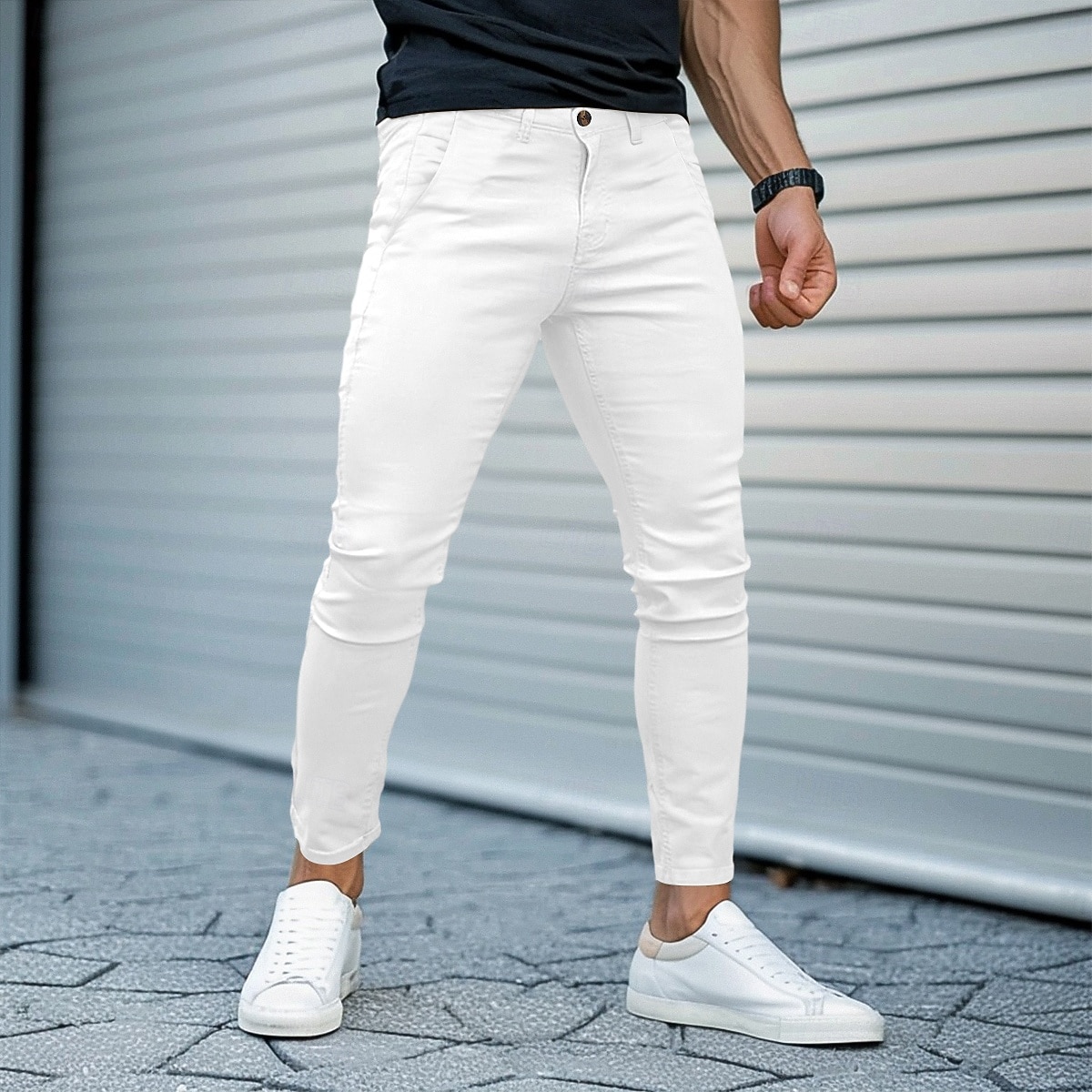 Herren Hose Chinos Sommerhose Freizeithose Fronttasche Einfach Komfort Atmungsaktiv Lässig Täglich Ferien Urlaub Mode Kürbis Schwarz 2026 - $29.99 –P5