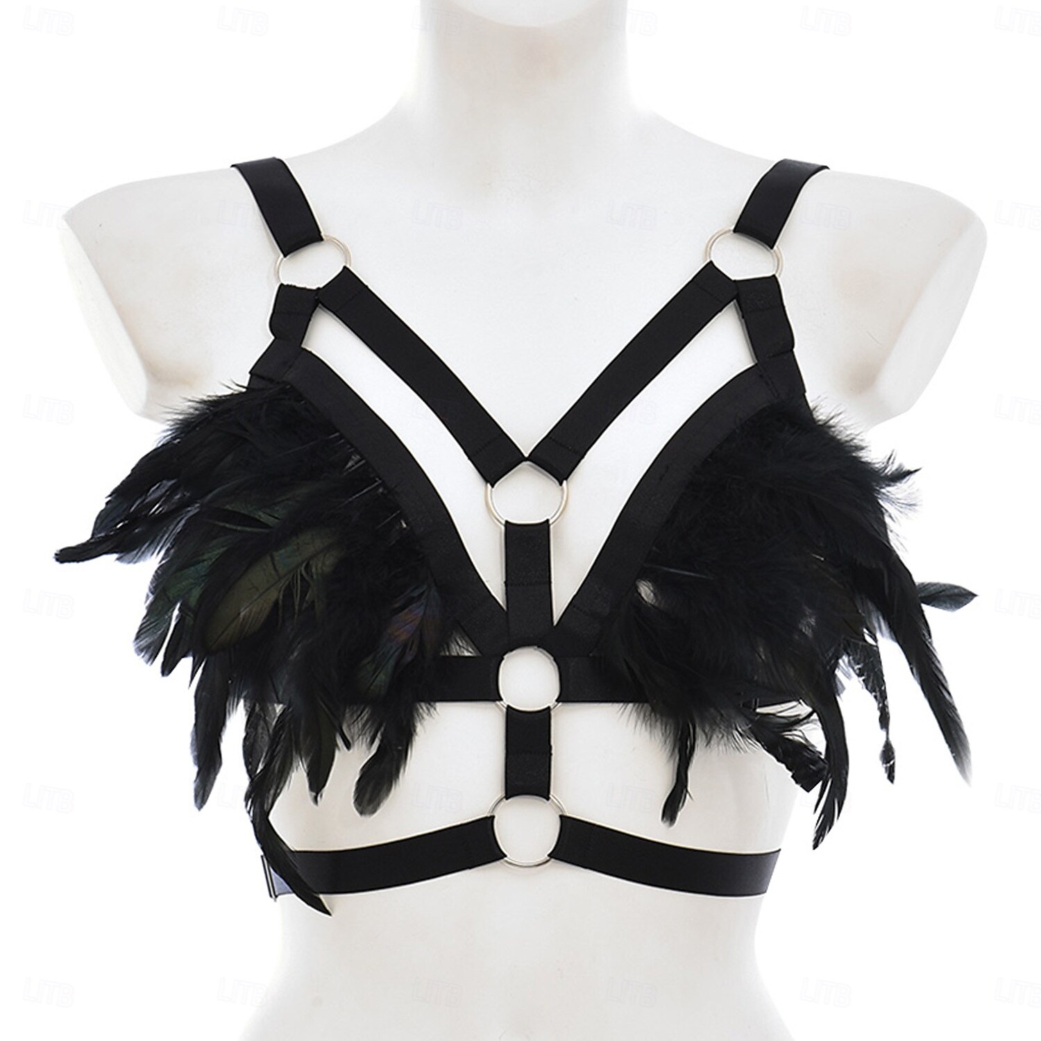 Drag Queen Stolz Regenbogen Feder-Bralette Harness-BH Erwachsene Damen Sexy Kostüm Pride Parade Pride-Monat Halloween Karneval Einfaches Karnevalskostüm 2025 - $20.99 –P12