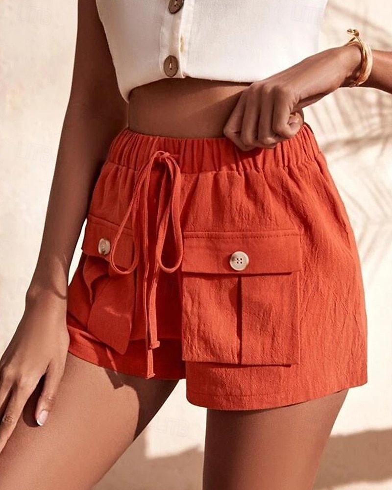 Per donna Pantaloncini cargo Shorts Moda Atletico Corto Misura del girovita medio Semplice Tasca Elastico in vita Traspirante Confortevole Micro-elastico Sport & Outdoor Abbigliamento quotidiano del 2025 a $26.99 –P9