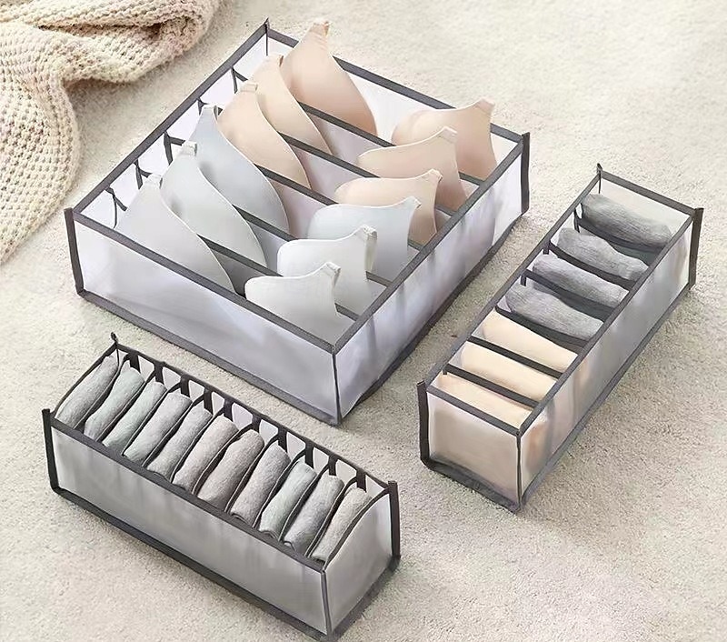 Confezione da 3 organizer per cassetti per calzini e biancheria intima, divisori pieghevoli in tessuto per reggiseni, mutandine, cravatte, lingerie, contenitori portaoggetti per cassetti e ripiani. del 2025 a $10.49 –P3