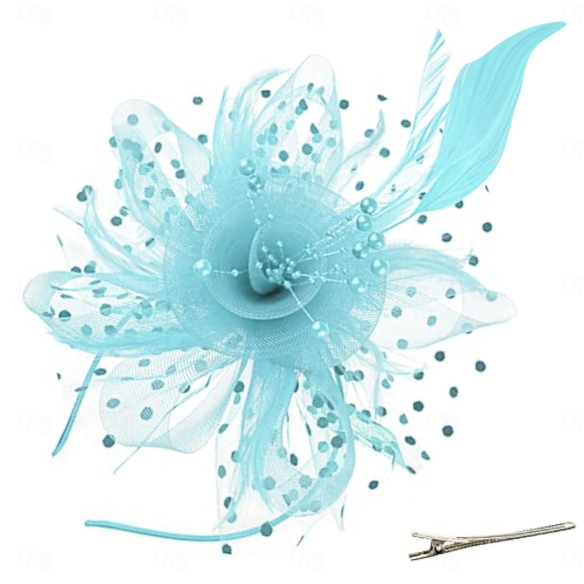 Tocados, sombrero de malla con flores para fiesta de té, tocado, velo, diadema para mujer, fiesta, boda 2025 - $38.99 –P4