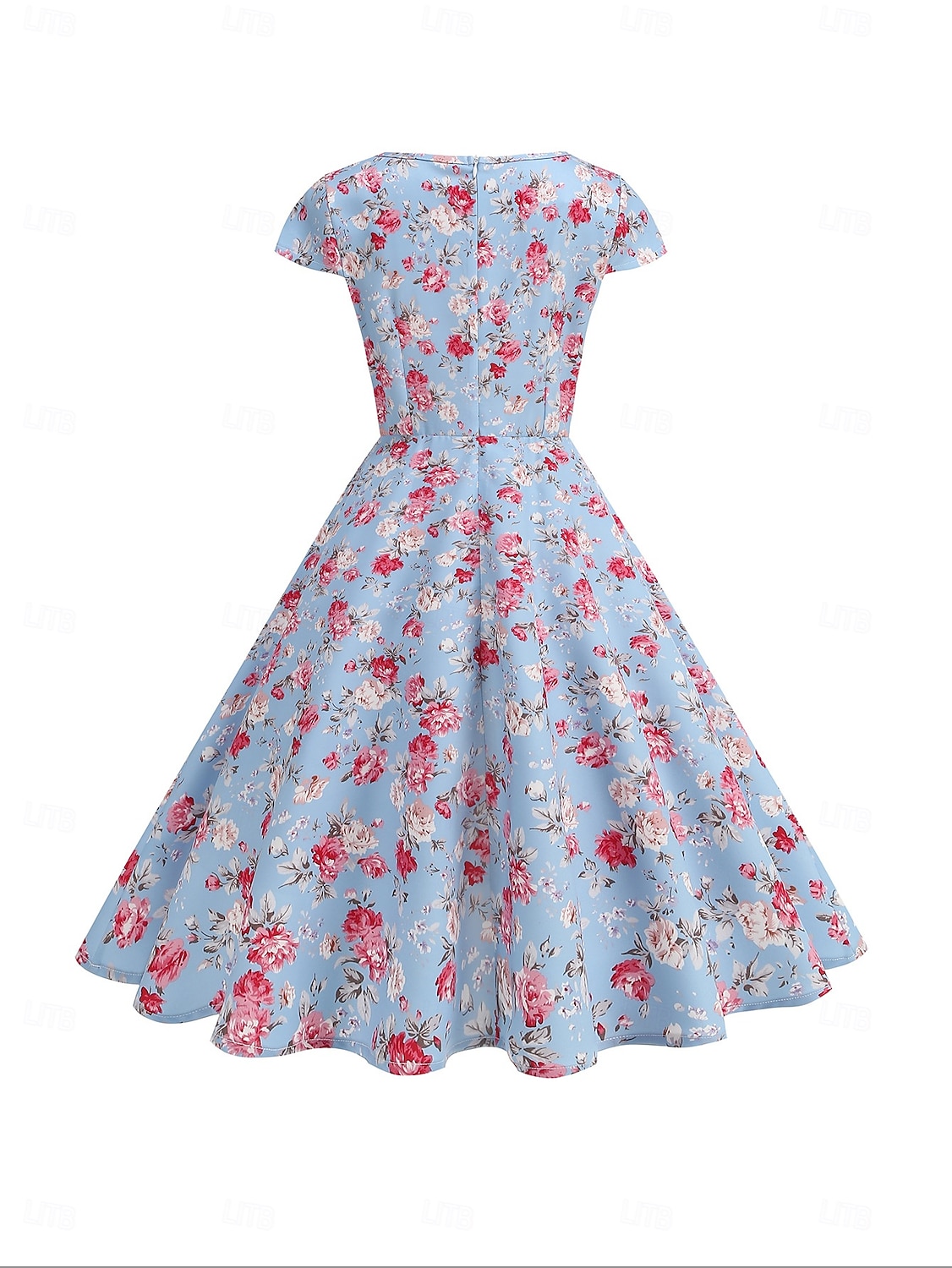 Retro Vintage 1950er Rockabilly Midlänge Swing-Kleid Ausgestelltes Kleid Kappe Blumen Frucht A-Linie Quadrathals Damen Karneval Urlaub Alltagskleidung Retro-Mottoparty Erwachsene Kleid Frühling 2025 - $35.99 –P18